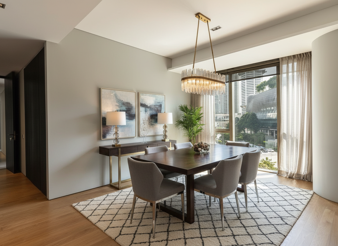 After — AI staged dining room